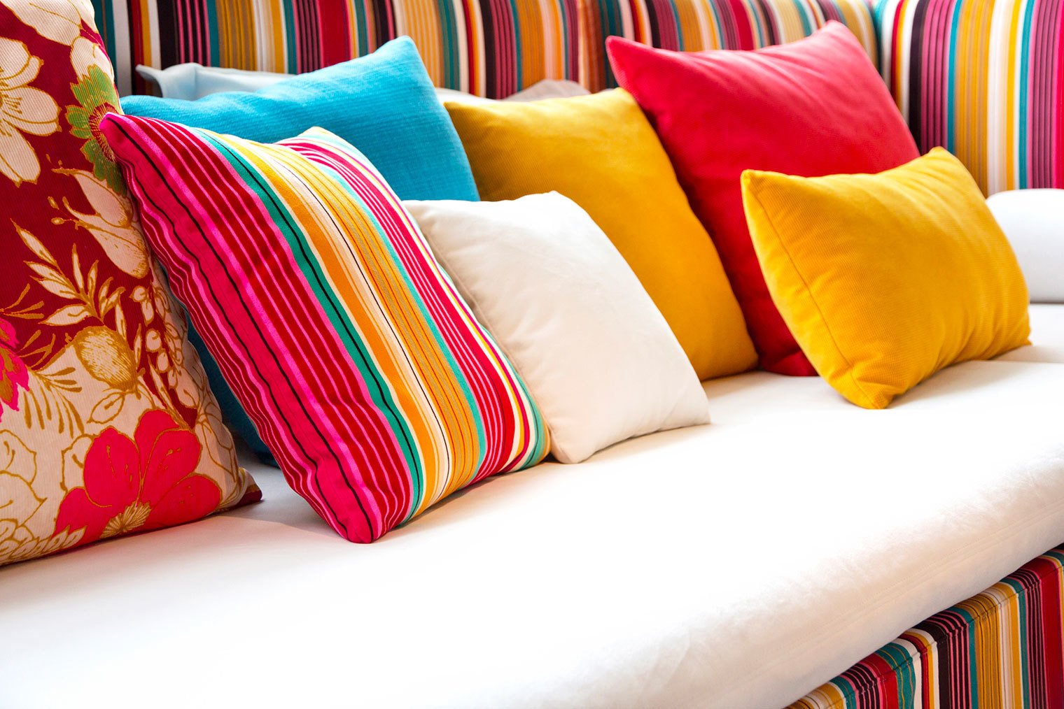 Coussins abstraits modernes │ pour décoration de canapé │ Coussin décoratif  en laine de couleur unie neutre